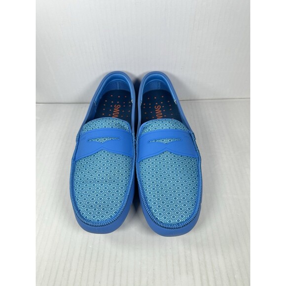 SWIMS Printed Penny Loafers Sail Blue Shoes Men’s Size 12 Slip In BRAND NEW - Picture 2 of 8